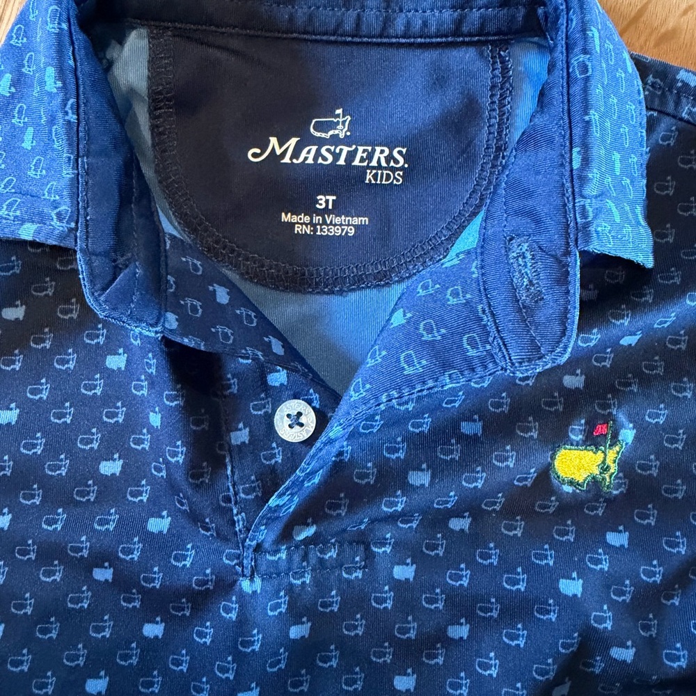 Masters Navy Blue Boys Polo with Mini Print